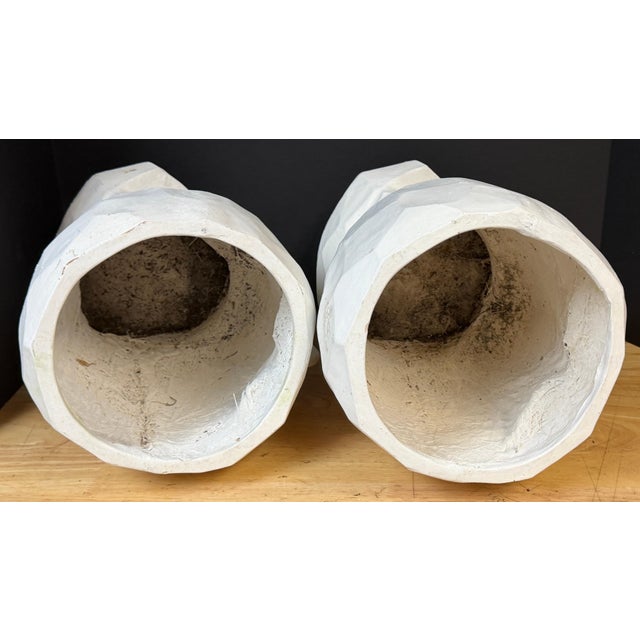 Pair of Large Cubist Head Form Planter Vases, Postmodern, 2000s For Sale - Image 11 of 12