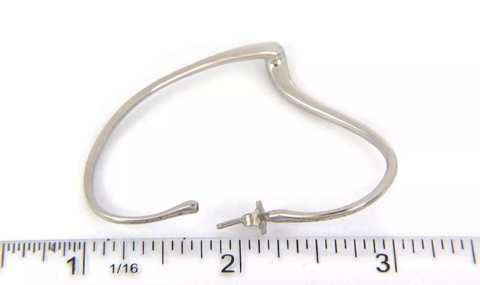 Tiffany & Co. Sterling Silver Large Open Heart Hoop Earrings - 2