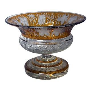 Art Deco Style French Cut Crystal Bowl For Sale