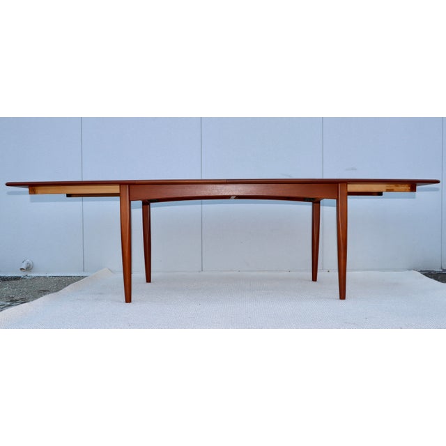 Brown Falster Møbelfabrik Danish Teak Dining Table With Two Hidden Leaves 1960's Modern For Sale - Image 8 of 15