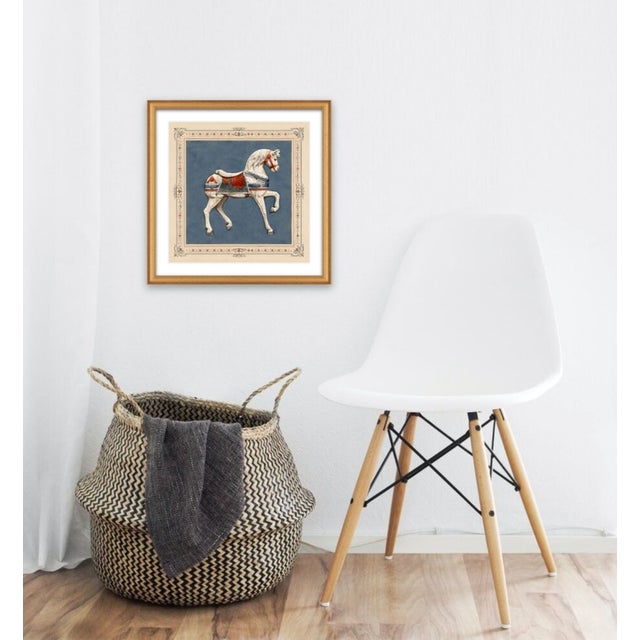 Atelier Aria Lumae Antique Americana Carousel Horse Fine Art Gallery Board Print With Integrated Decorative Border Design 24 X 24 For Sale In San Antonio - Image 6 of 10