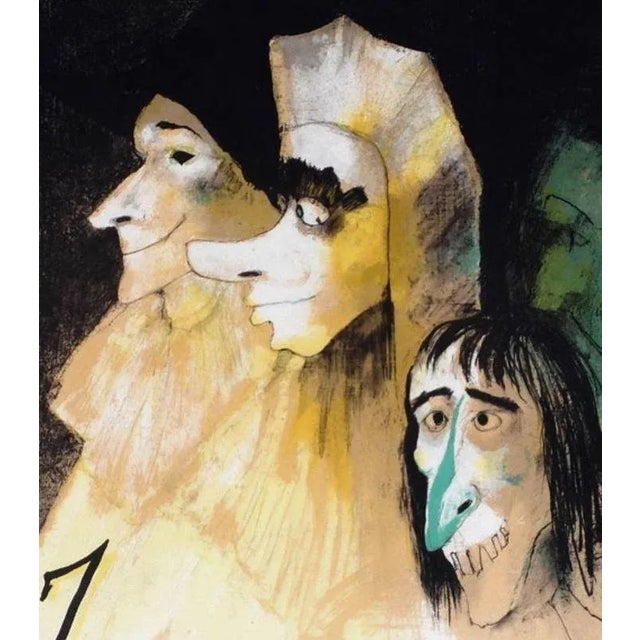 Jean JANSEM EXPO 80 - GALERIE MATIGNON 1980 original lithograph poster on matt poster paper signed in the plate 29.9 x...