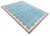 Sky Blue Handmade Cotton Star Pattern Rug, Sky Blue, Raspberry Pink and Cream 10'x14' For Sale - Image 8 of 8