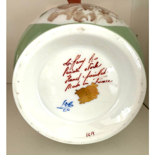 Celadon Tiffany & Co Hand Painted French Cachepot For Sale - Image 8 of 10