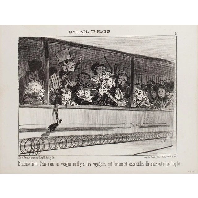 The downside of being in a car is ab / w lithograph (n.5 flat) from the satirical print series ''the pleasure train''...