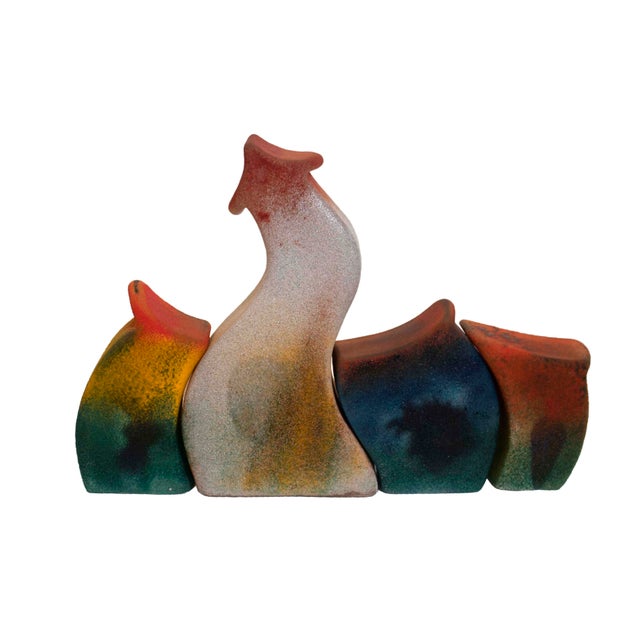 Kjell Engman Kjell Engman for Kosta Boda Set of 4 Sandblasted Swedish Glass Sculpture For Sale - Image 4 of 17
