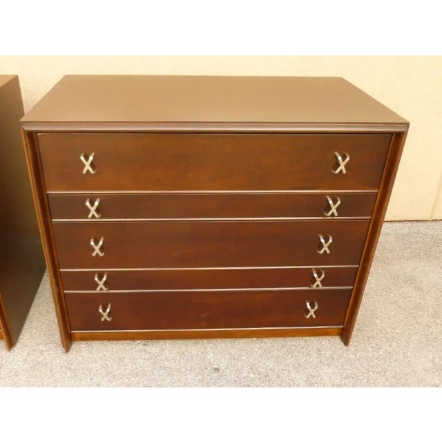 1940s Mid-Century Modern Paul Frankl X Drawer Pull Bachelor Chests - a Pair For Sale In Miami - Image 6 of 9