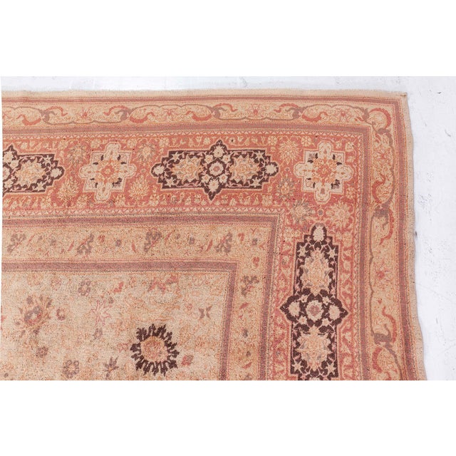 Brown Antique Turkish Sivas Animal Botanic Brown Handmade Wool Carpet For Sale - Image 8 of 10