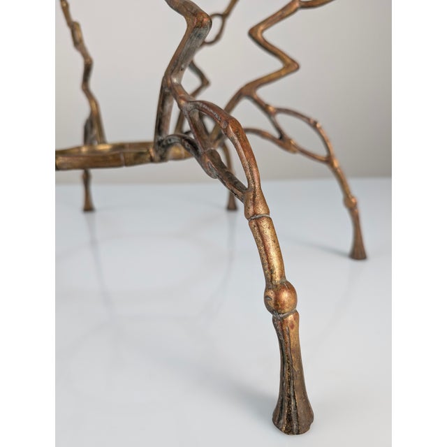 Hollywood Regency Zigzag Coffee Table in Bronze and Faux Bamboo, 1960s For Sale - Image 10 of 12