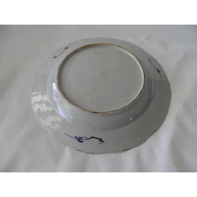 19th Century Chinese Kangxi Style Blue & White Porcelain Charger Platter For Sale In New York - Image 6 of 9