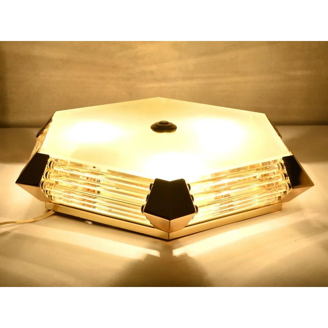Metal Hexagonal Glass Rod Flush Mount from Honsel, 1980s For Sale - Image 7 of 8