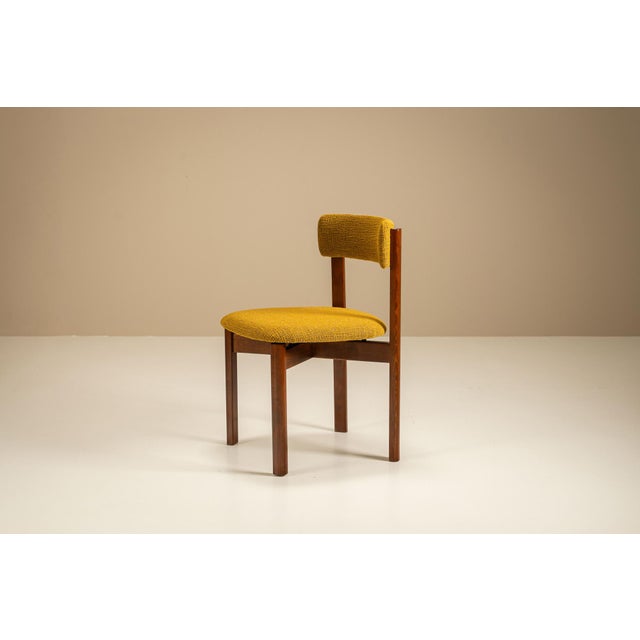 Dining Room Chairs in Ocher Fabric, Italy, 1970s, Set of 8 For Sale - Image 6 of 13