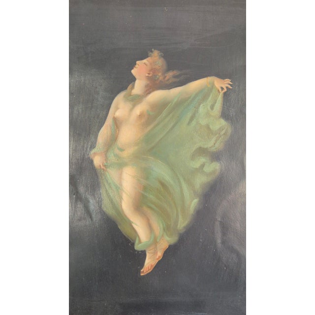 Nude Dancing Nymphes in Sheer Robes, 1800s, Oil Painting, Framed For Sale - Image 4 of 18
