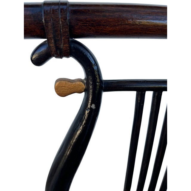 Vintage PTMC Bamboo Rattan Lyre-Back Armchairs For Sale In West Palm - Image 6 of 7