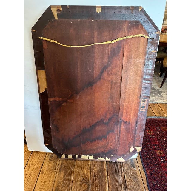 Brown 19th Century Large Crotch Mahogany Octagonal Empire Mirror For Sale - Image 8 of 12