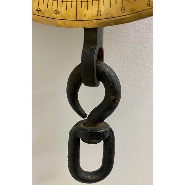 1900 - 1909 Antique Brass Salter Spring Balance Scale Model 85 T With 112 Lb Capacity Made in England - Circa 1900 For Sale - Image 5 of 12