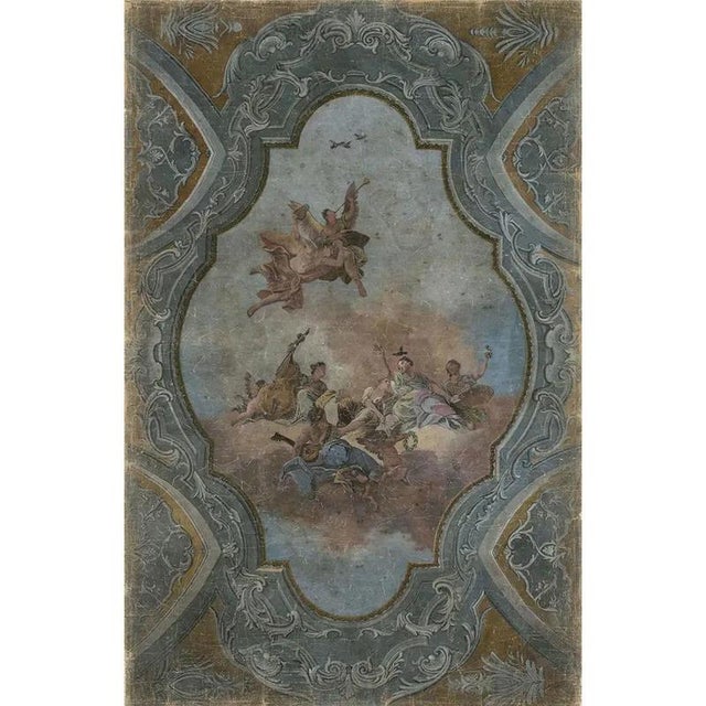 Antique Panoramic Wall Mural on Canvas, 1800s For Sale - Image 3 of 6