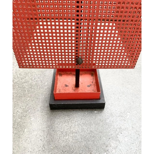 Black Minimalist Perforated Steel Umbrella Stand, 1960s For Sale - Image 8 of 18