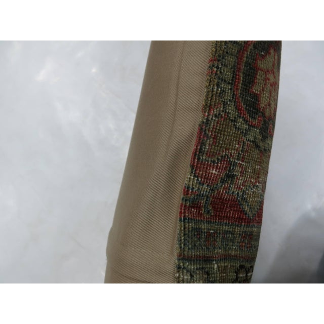 Traditional Zabihi Collection Pink Gray Traditional Tabriz Lumbar Size Rug Pillow For Sale - Image 3 of 5