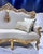 Tan 1990s Baroque Style Tan Sofa – French Design With Gold Leaf Details For Sale - Image 8 of 10