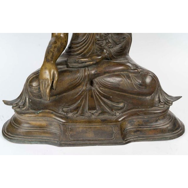 Late 19th Century Bronze Seated Buddha, Burma For Sale - Image 3 of 9