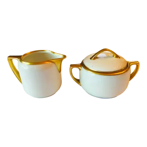 Late 19th Century Mz Austria Covered Sugar Bowl and Creamer Set- 2 Pieces