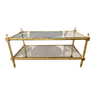 Italian Brass Coffee Table For Sale