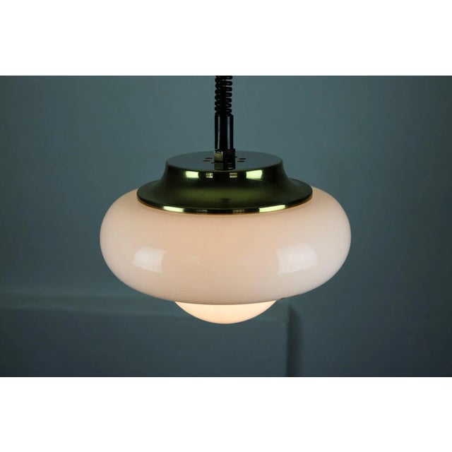 Space Age White and Gold Pendant Lamp from Guzzini, 1970s For Sale - Image 13 of 16