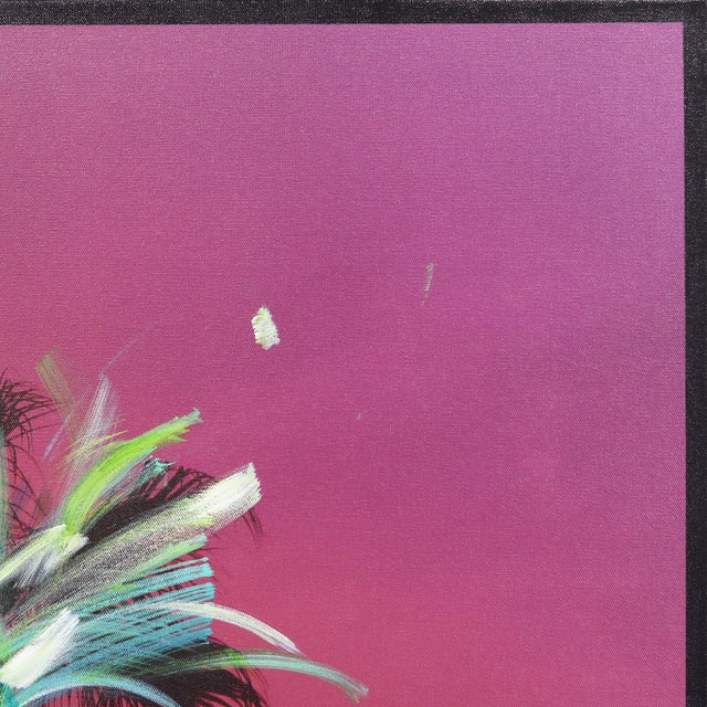 Pop Art Palms 2-Dusktime in l.a. - Large Vibrant Colorful Sunset Landscape Painting Original Artwork by Pete Kasprzak For Sale - Image 3 of 9