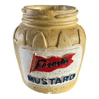 1975 Pop Art My-Lo Pottery French's Yellow Mustard Jar Pot Planter For Sale