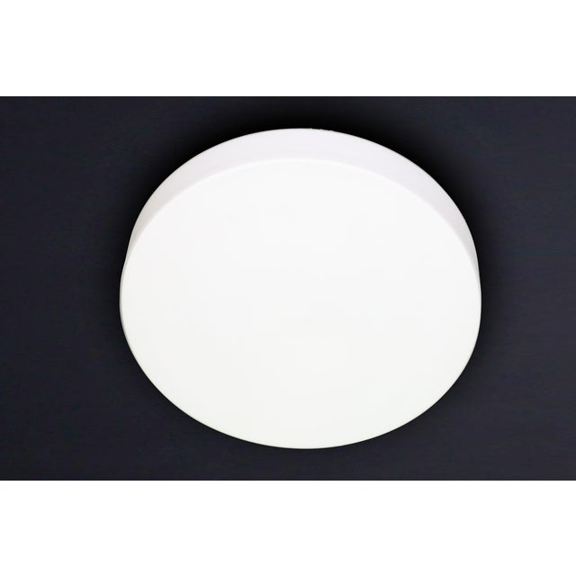 Large set staff leuchten round opaline ceiling or wall lights, germany 1970s. Staff leuchten made these round ceiling or...