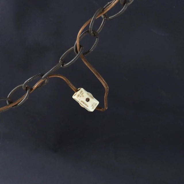 Gold Mid Century Modern Chunk Polychrome Jewel & Gilt Frame Hanging Light For Sale - Image 8 of 8
