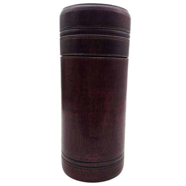 Vintage Japanese Turned Hardwood Tea Canister Lidded Vessel Mingei Style For Sale - Image 10 of 13