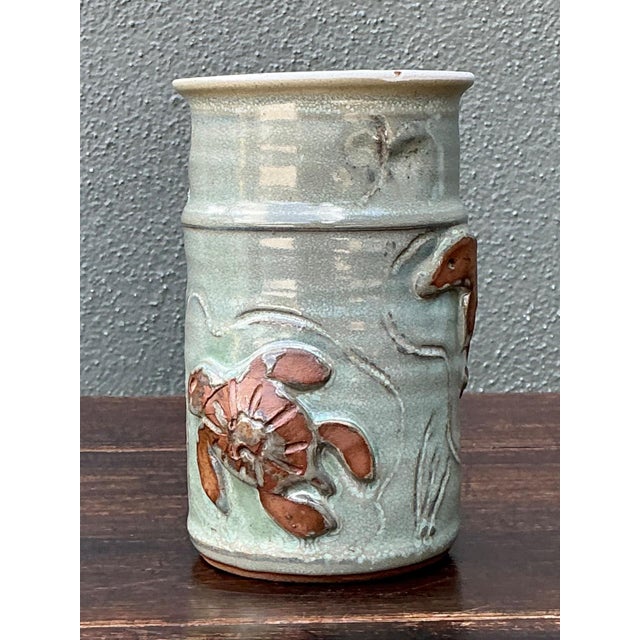 Ceramic Handcrafted Sea Life Motif Ceramic Vase For Sale - Image 7 of 15