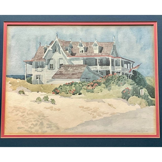 American Late 20th Century Vintage "House by the Sea" Cape May, New Jersey Framed Print From Original Waterco For Sale - Image 3 of 9