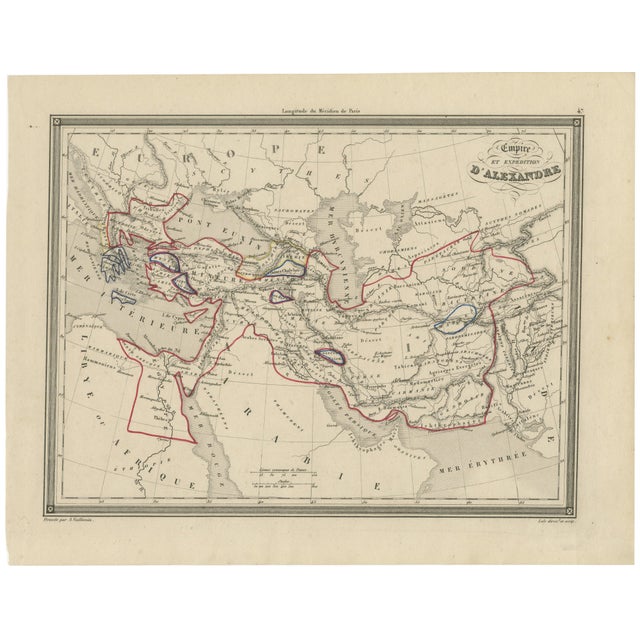 Alexander the Great's Empire Map, 1800s For Sale - Image 10 of 10