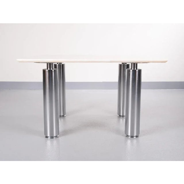 Mid-Century Modern Marble & Steel Coffee Table by Wolfgang C.R. Mezger, 1980s For Sale - Image 3 of 7