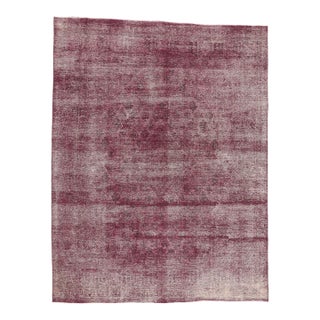 Mid 20th Century Modern Industrial Vintage Burgundy Turkish Rug - 10’00 X 13’00 For Sale