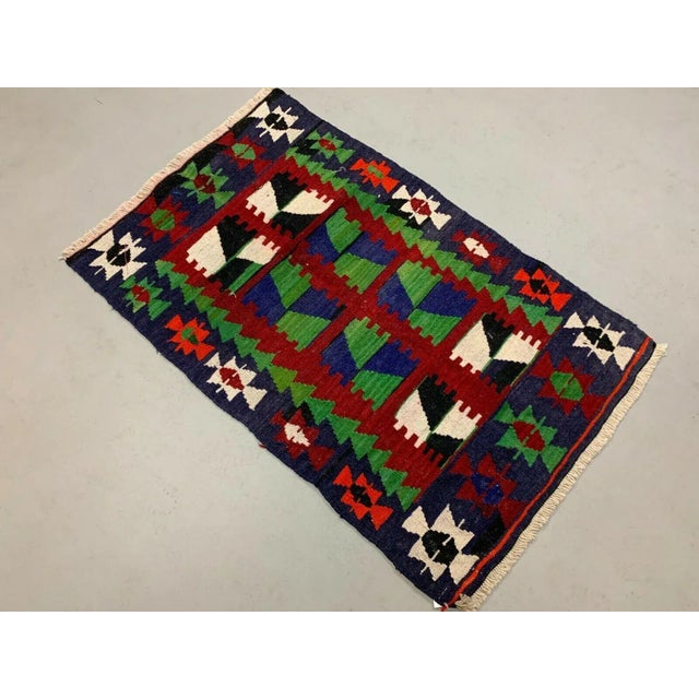 Vintage Turkish Kilim Vintage Turkish Kilim from central Anatolia, very pretty with lovely deep reds, greens and variation...