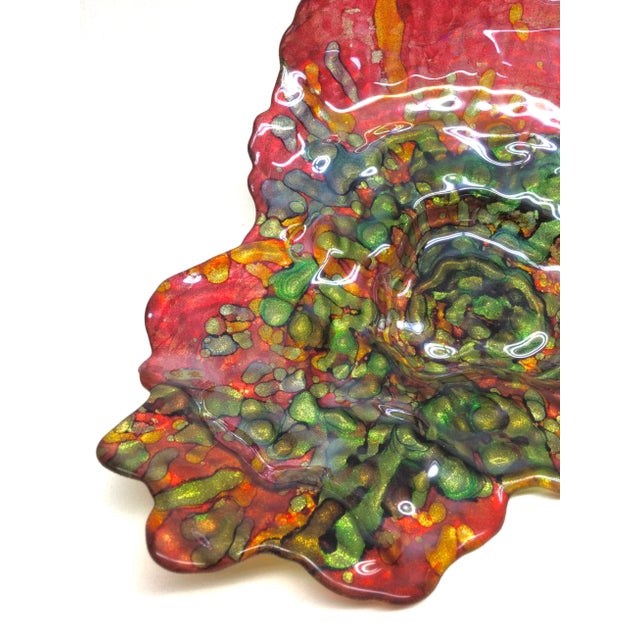 Shabby Chic Artisan Hand Blown Glass Art Coffee-Table Bowl For Sale - Image 3 of 12