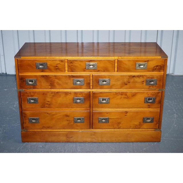 Vintage Military Campaign Record Player Cabinet with Drawers For Sale - Image 3 of 17