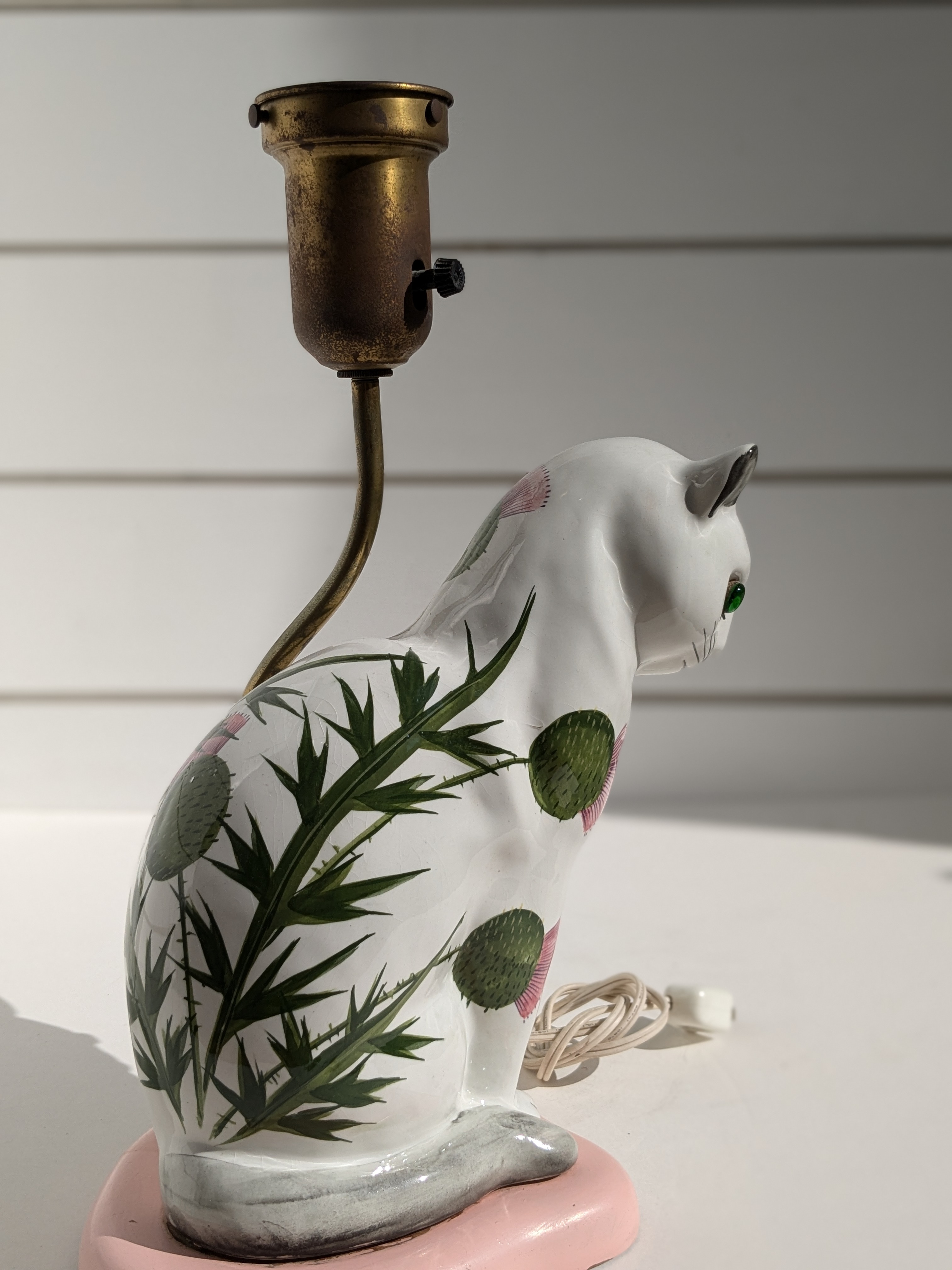 Large Mid 20th Century Nekola Pinxt Plitcha Wemys Pottery Cat With