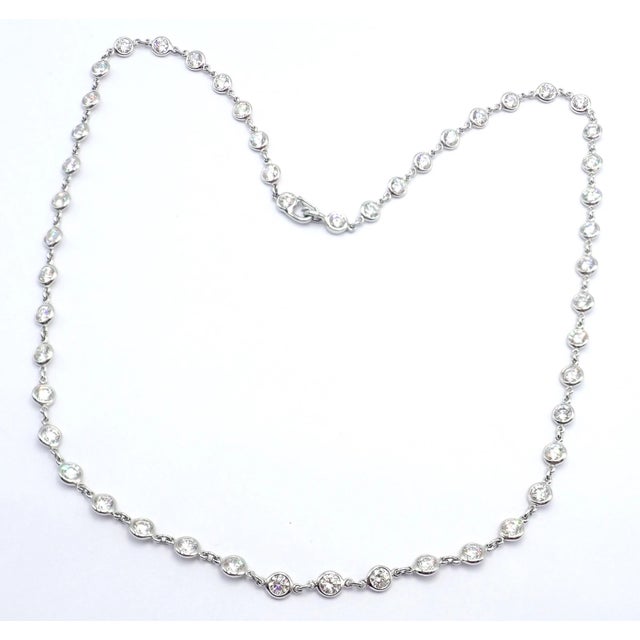 Early 21st Century Tiffany & Co. Peretti Platinum Diamonds by the Yard Necklace For Sale - Image 5 of 17