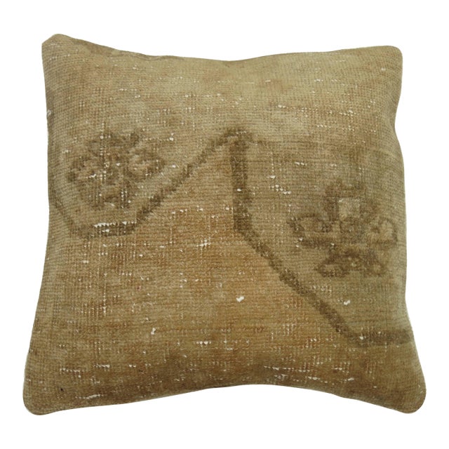 Neutral Oushak Rug Pillow For Sale