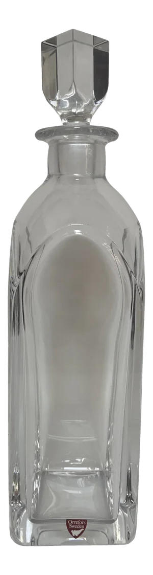 Vintage 1940s Edward Hald Orrefors Sweden 12” Crystal Decanter