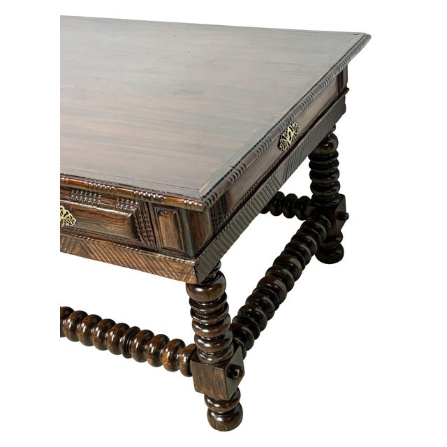 18th Century Portuguese Hand Carved and Turned Rosewood Coffee Table For Sale - Image 4 of 9