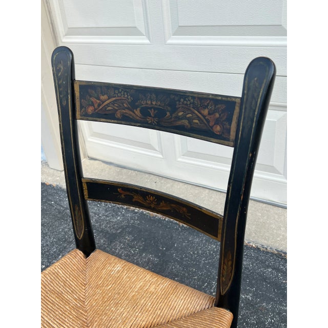 Antique Hand Painted Hitchcock Style Rush Seat Accent Chair Chairish
