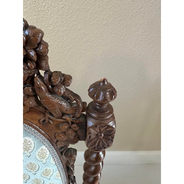 Circa 1860 French Louis XIII Hunting Style Carved Oak Chairs, Set of 4 For Sale - Image 12 of 14