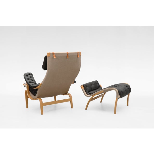 Set of Vintage Pernilla Lounge Chair and Ottoman by Bruno Mathsson for Dux, 1969 For Sale - Image 3 of 7