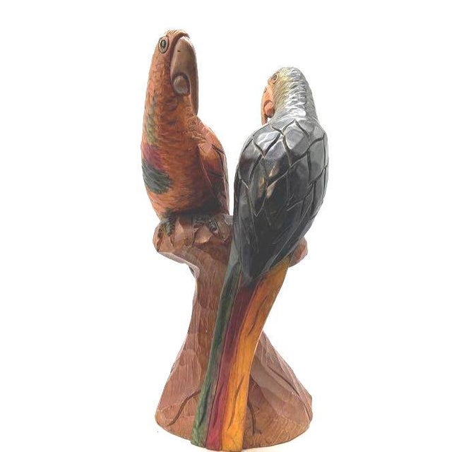 Hand-Carved Hardwood Macaw Parrot Sculpture Vintage 1970s - Peruvian For Sale In San Diego - Image 6 of 14